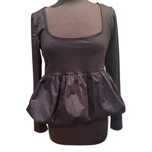Wild Fable Black Peplum Blouse NWT